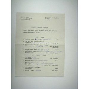 Dances World Program New School Won Kyung Cho Nala Najah Henrietta Yurchenco